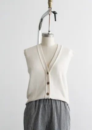 parchment cotton sweater vest 1919 Vintage