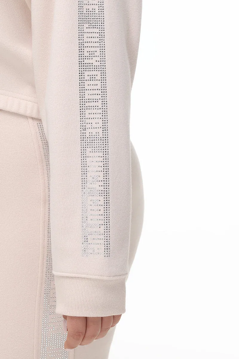 Plus-Size Cropped Fleece Hoodie With Side Bling by Juicy Couture