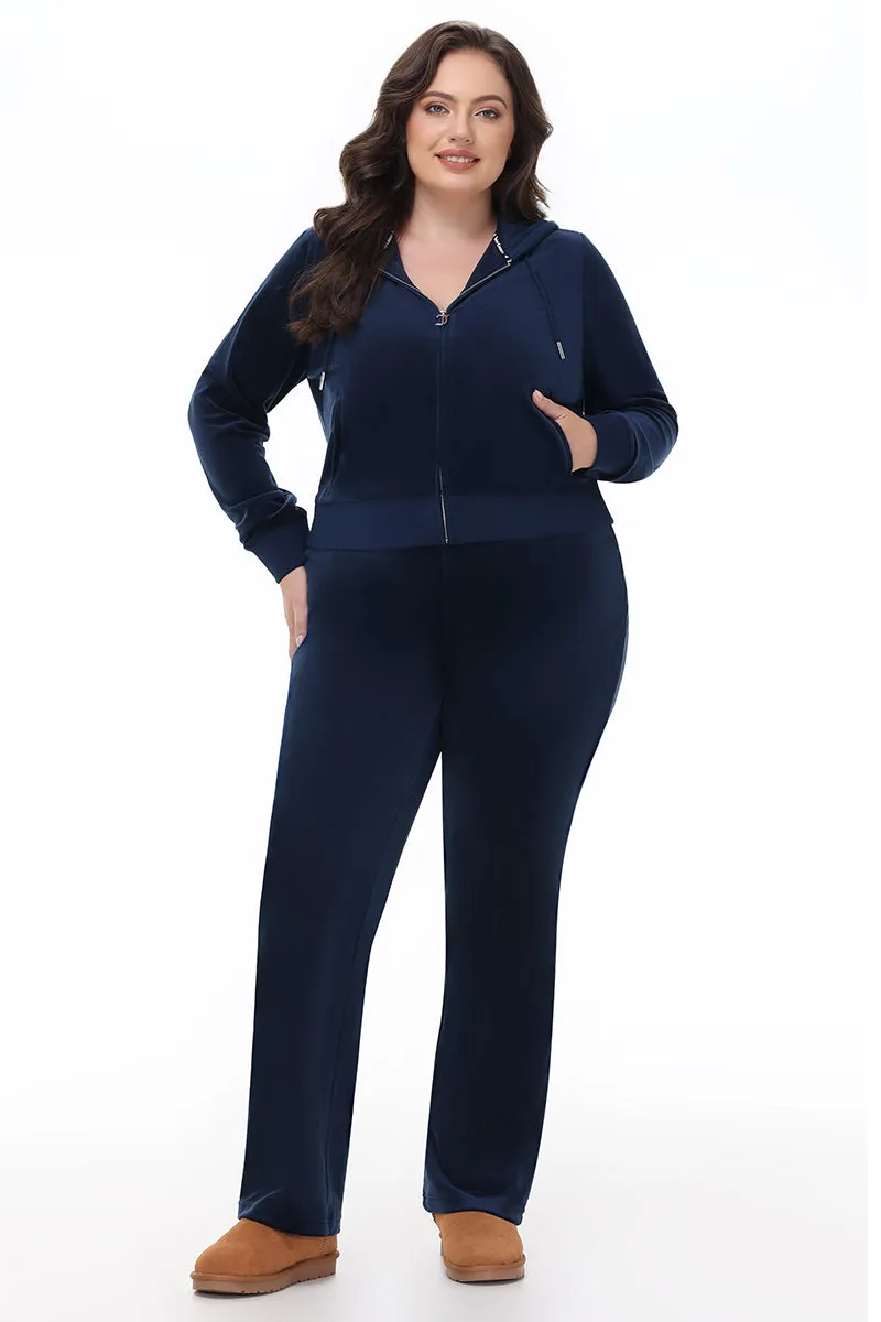 Plus-Size OG Big Bling Velour Track Pants by Juicy Couture