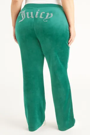 Plus-Size OG Big Bling Velour Track Pants by Juicy Couture
