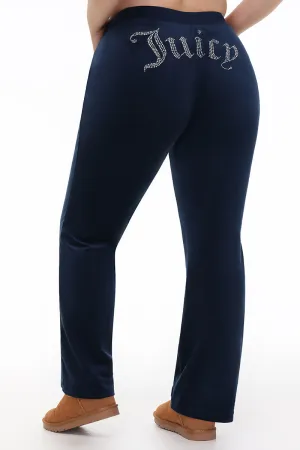 Plus-Size OG Big Bling Velour Track Pants by Juicy Couture