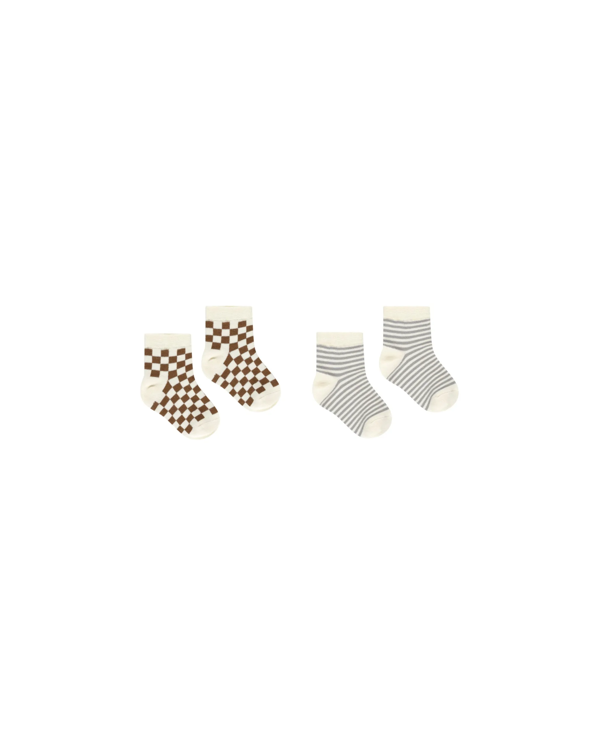 Printed Socks || Blue Stripe   Saddle Check