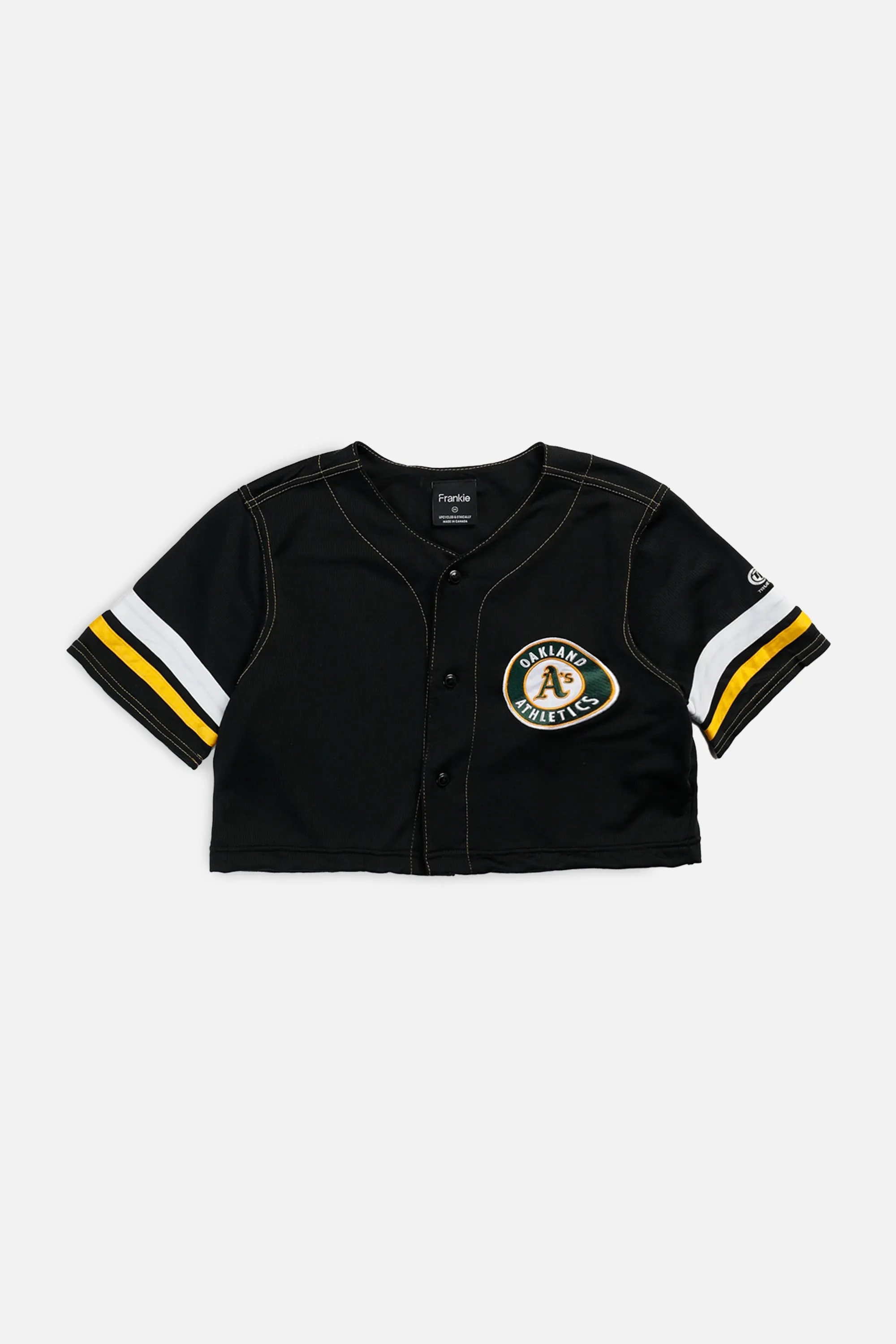 Rework Crop Oakland Athletic NCAA Baseball Jersey - XS Frankie