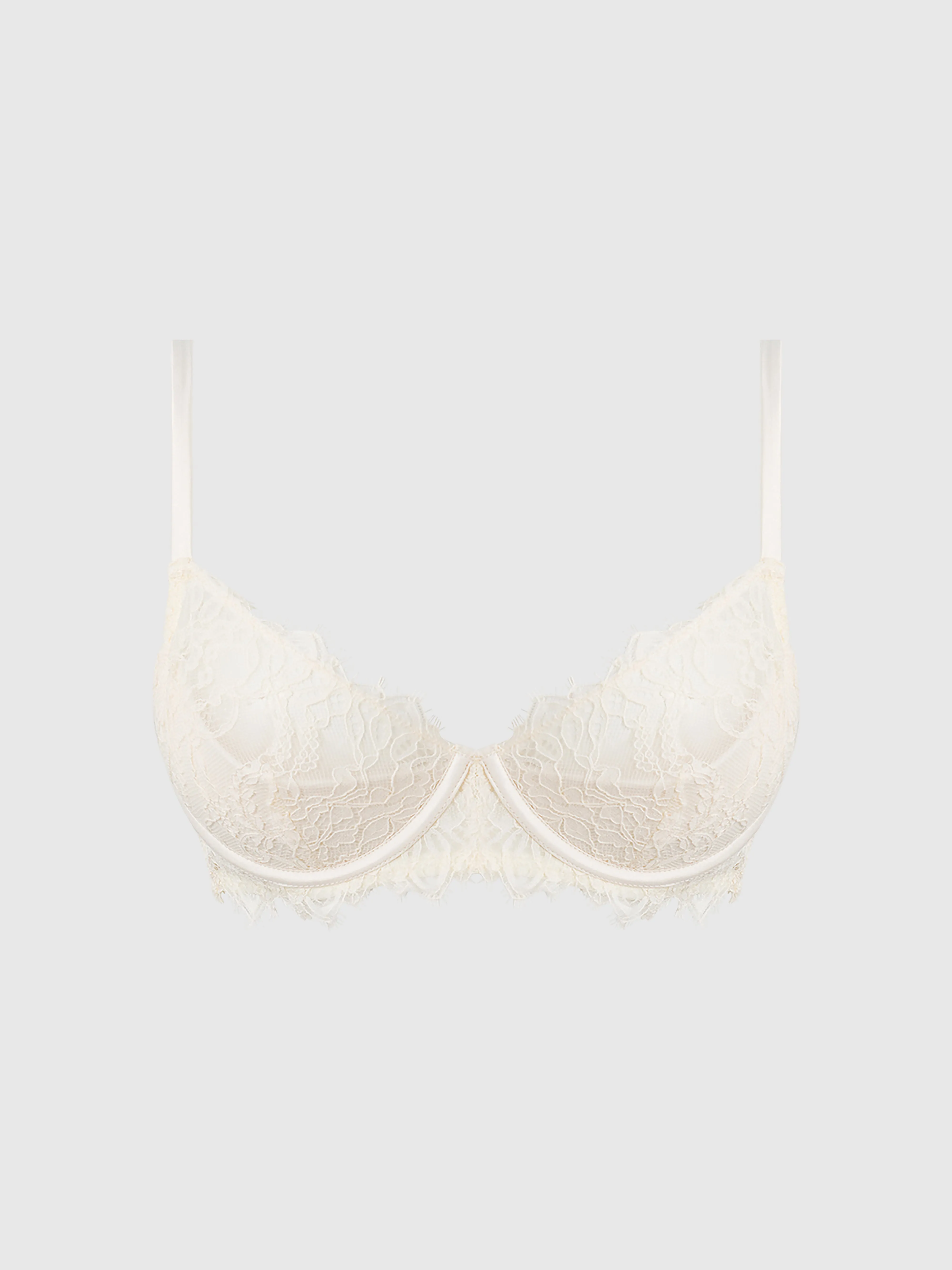 Rosalind Lace Cup Bra With Satin Half Cup by Frederick's of Hollywood