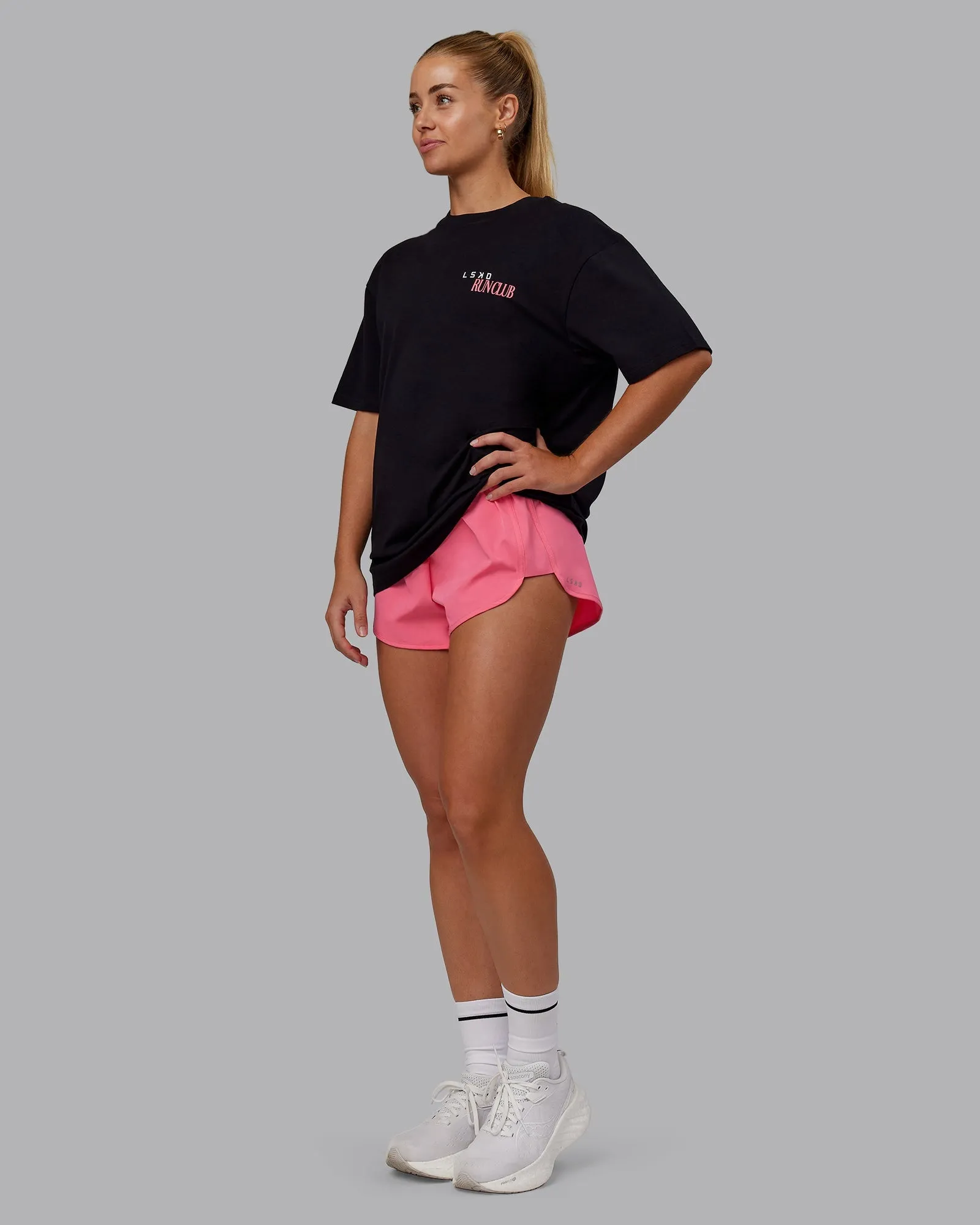 Run Love FLXCotton Oversized Tee - Black-Pink Lemonade