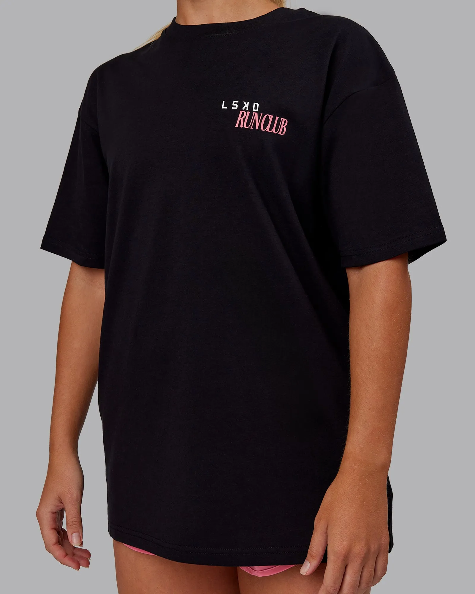 Run Love FLXCotton Oversized Tee - Black-Pink Lemonade