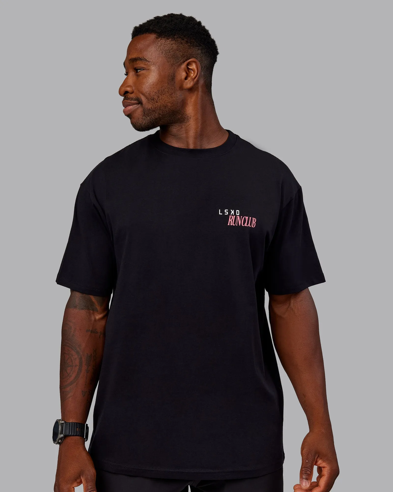 Run Love FLXCotton Oversized Tee - Black-Pink Lemonade