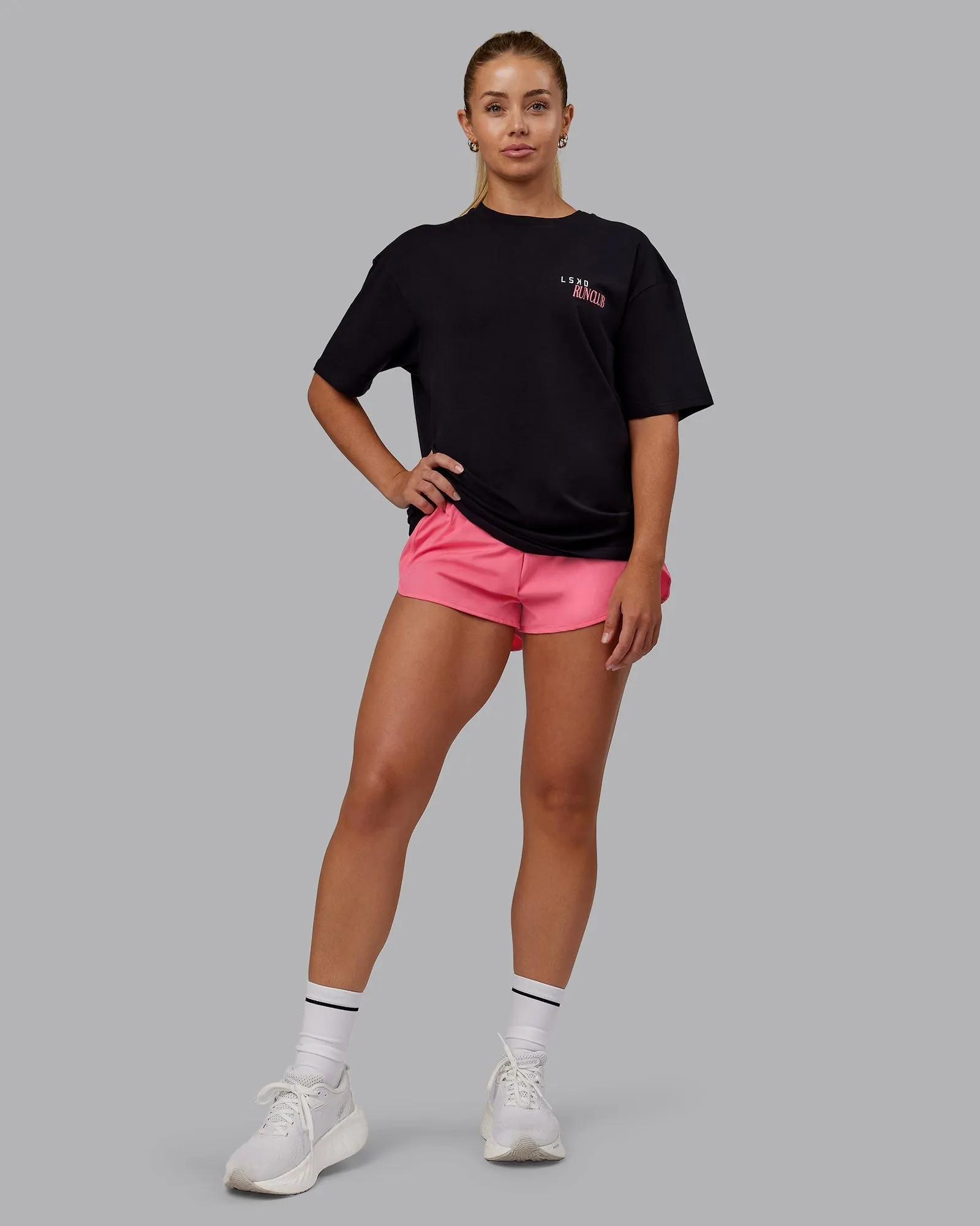 Run Love FLXCotton Oversized Tee - Black-Pink Lemonade