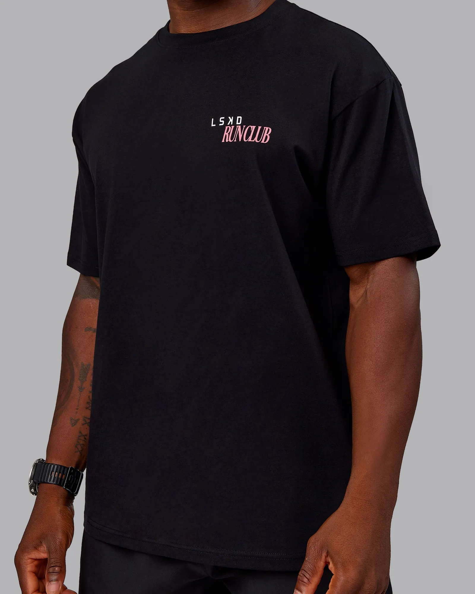 Run Love FLXCotton Oversized Tee - Black-Pink Lemonade