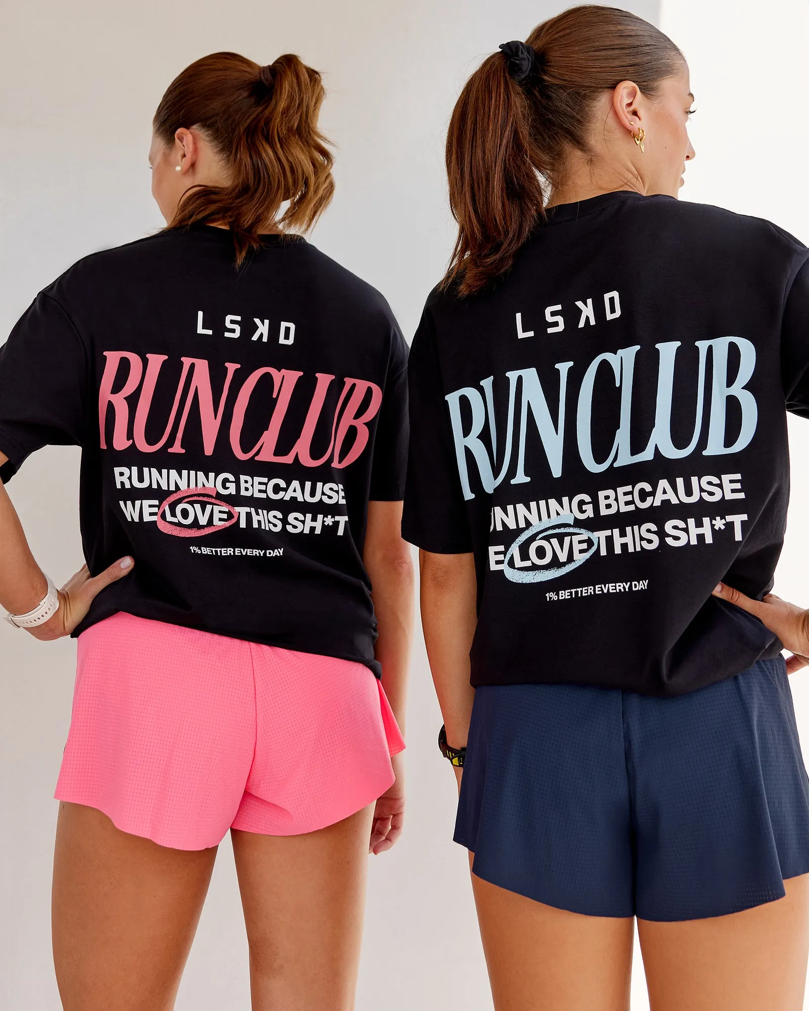 Run Love FLXCotton Oversized Tee - Black-Pink Lemonade