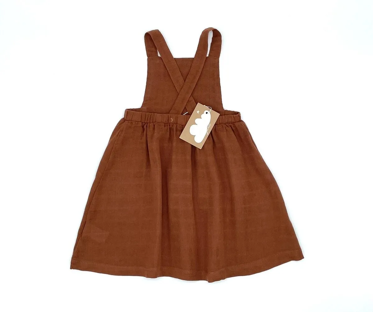 Rust Muslin Pinafore Dress