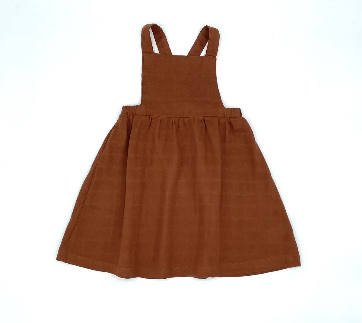 Rust Muslin Pinafore Dress