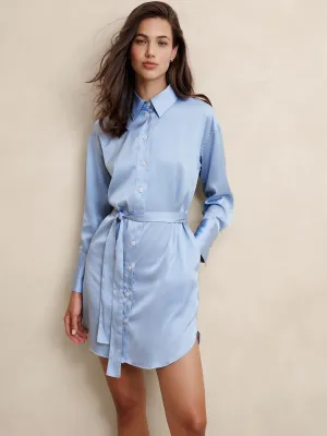 Satin Mini Shirtdress Banana Republic