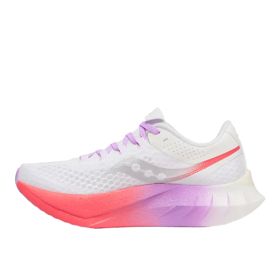 Saucony Women's Endorphin Pro 4 Running Shoes in White/Crocus AW25