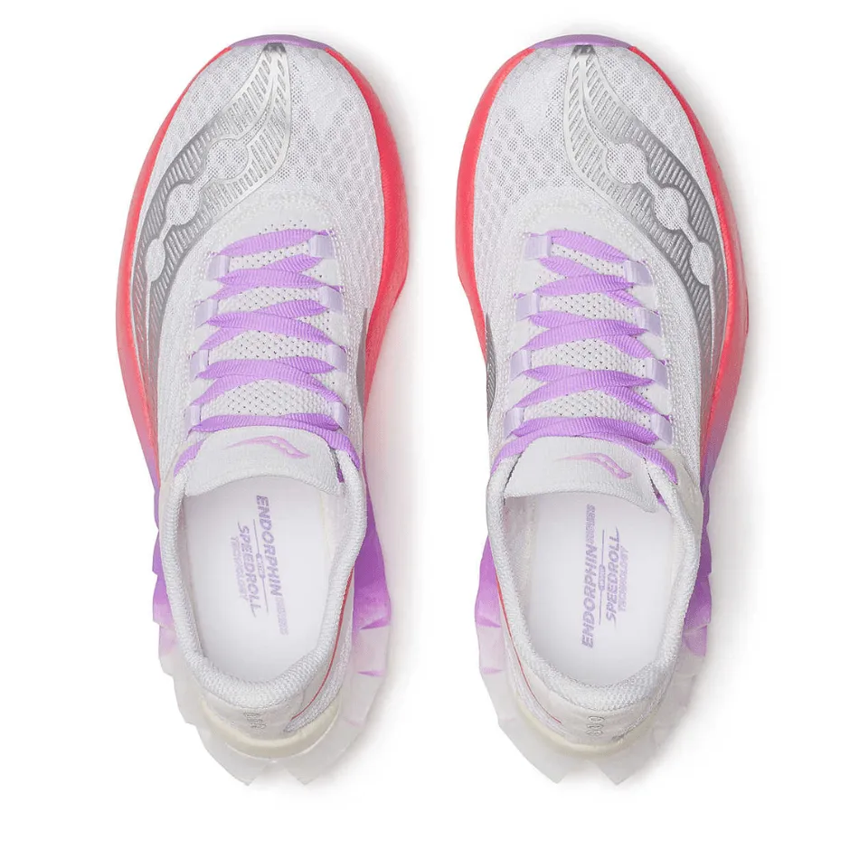 Saucony Women's Endorphin Pro 4 Running Shoes in White/Crocus AW25
