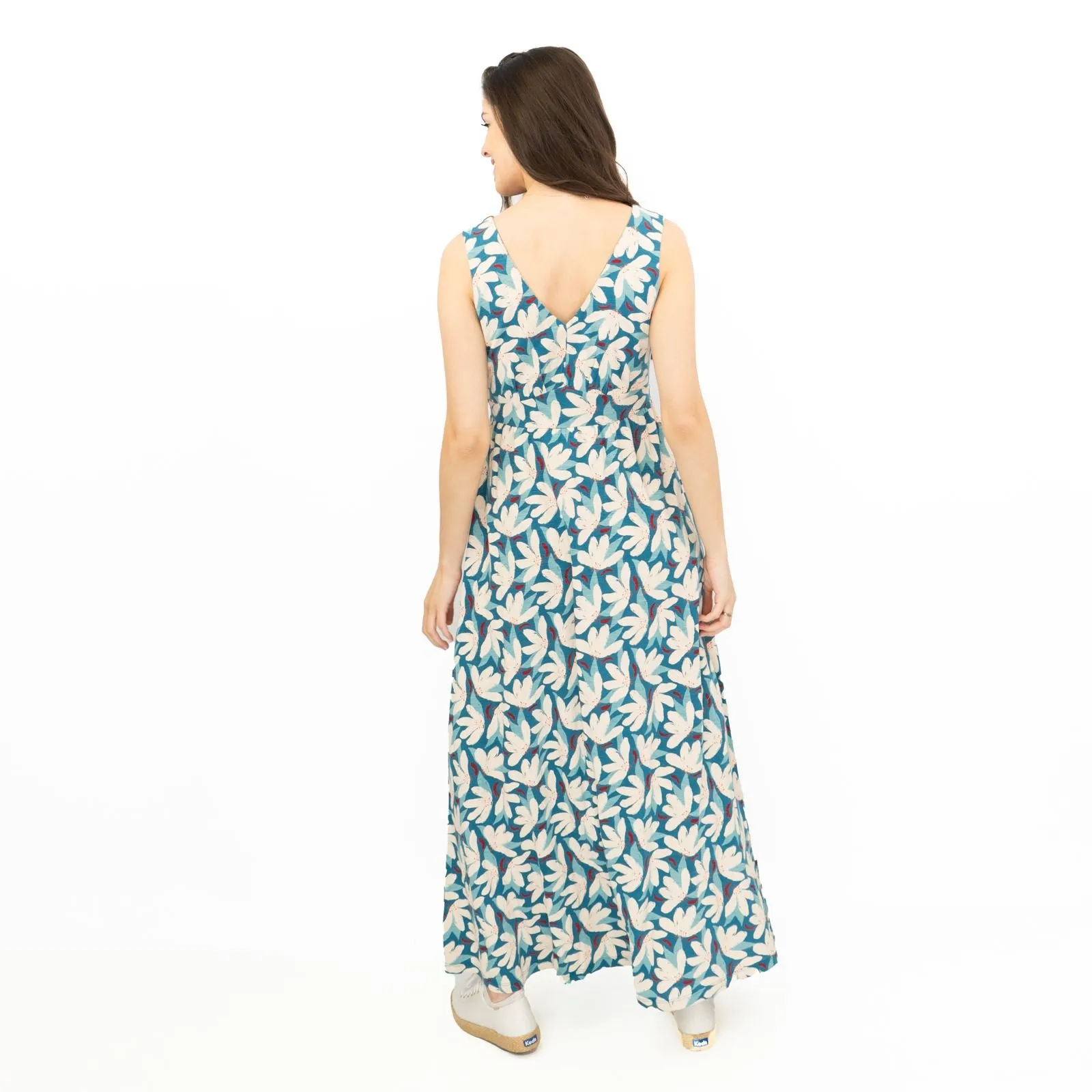 Seasalt Womens Polmanter Floral Blue Jersey Dress