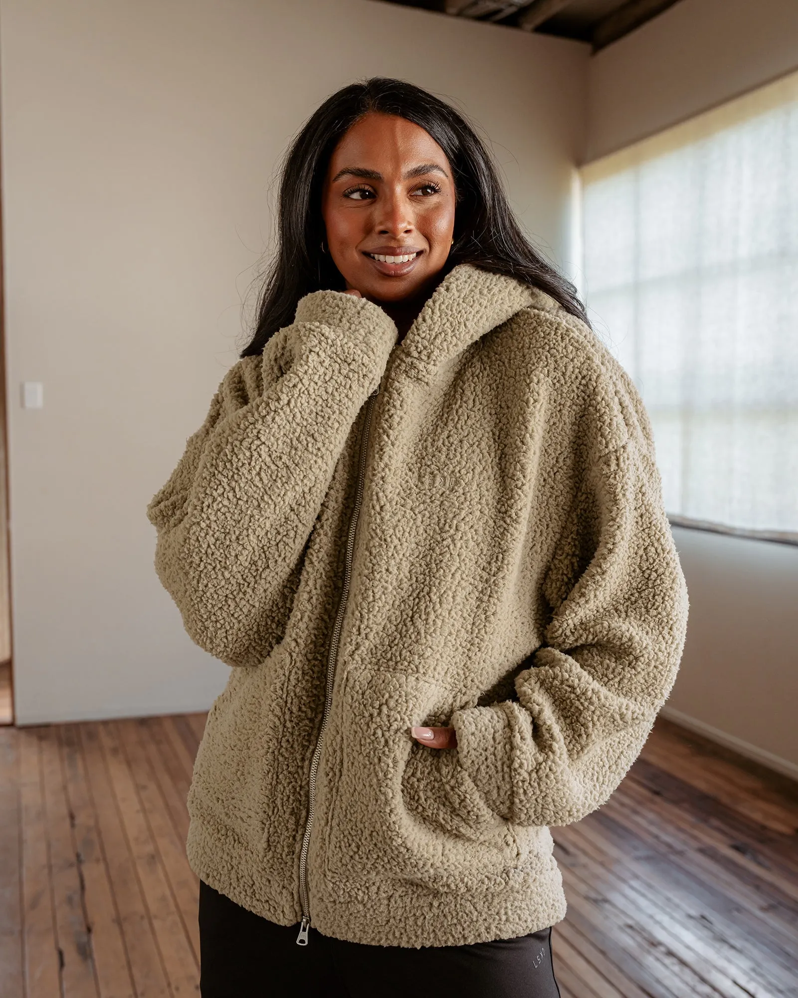 Sherpa Oversized Jacket - Greige