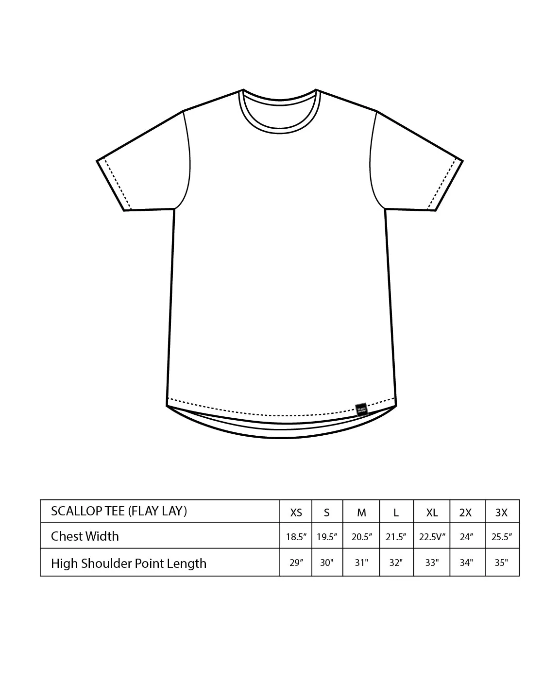 Signature Heavyweight Scallop T-Shirt - Black