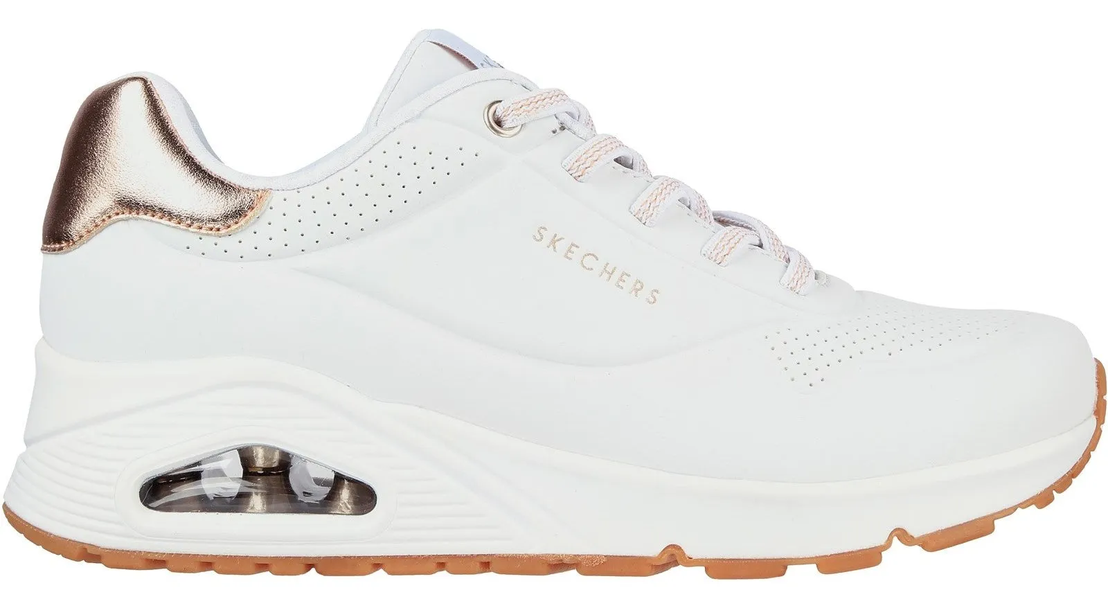 Skechers 155196 Uno Shimmer Away Womens Lace Up Trainer