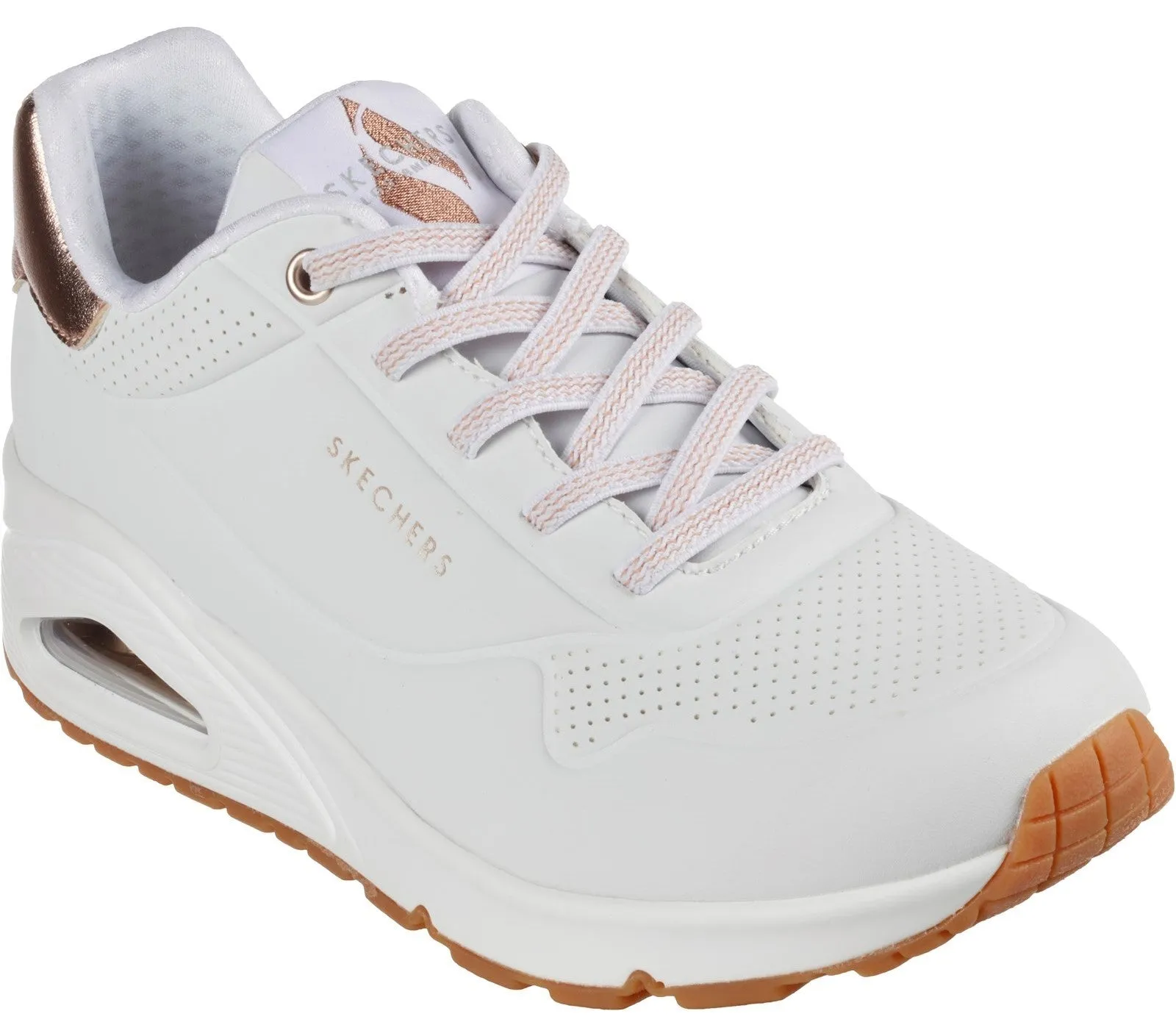 Skechers 155196 Uno Shimmer Away Womens Lace Up Trainer
