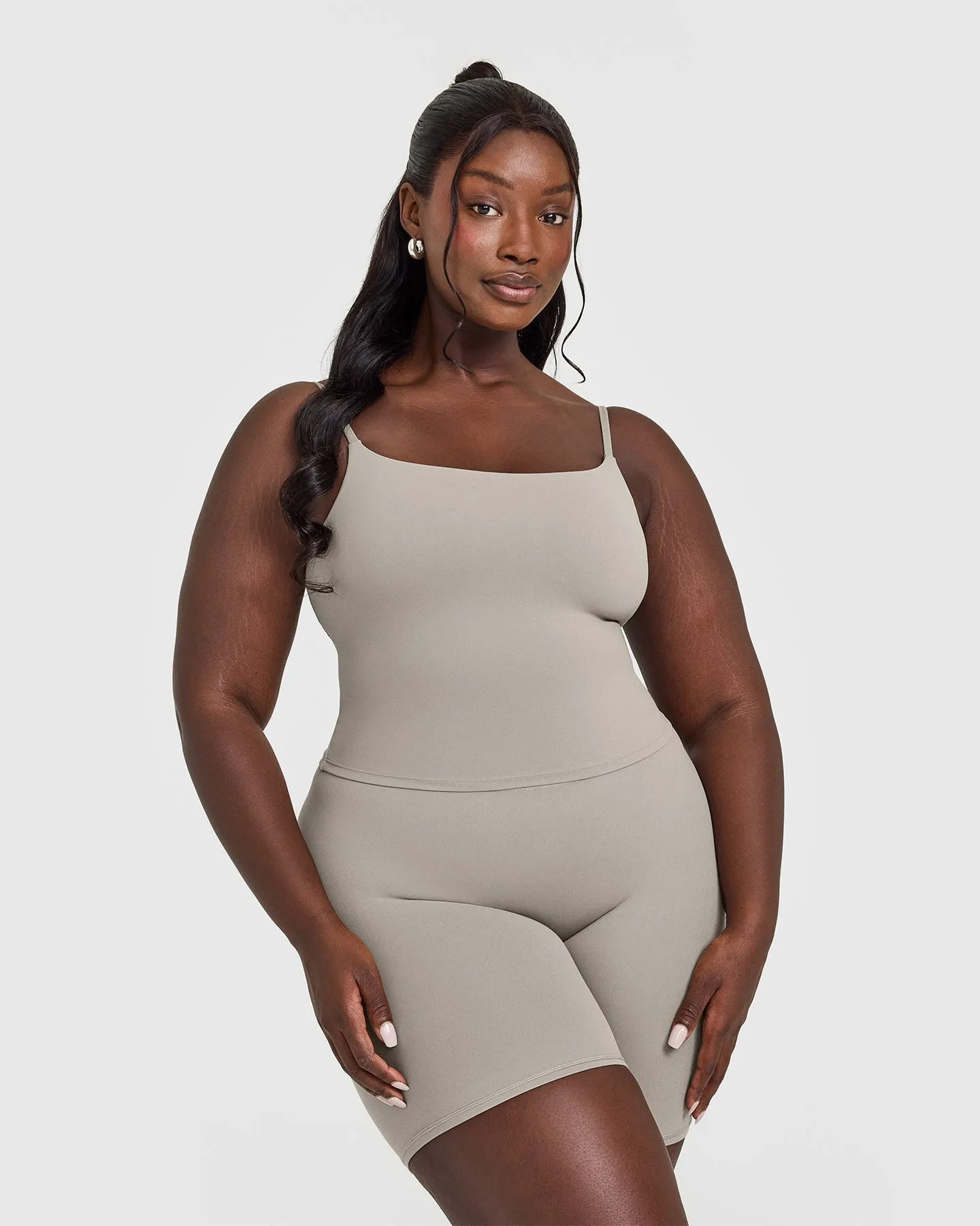SoftMotion Strappy Mid Vest with Built in Bra Shelf | Warm Sand