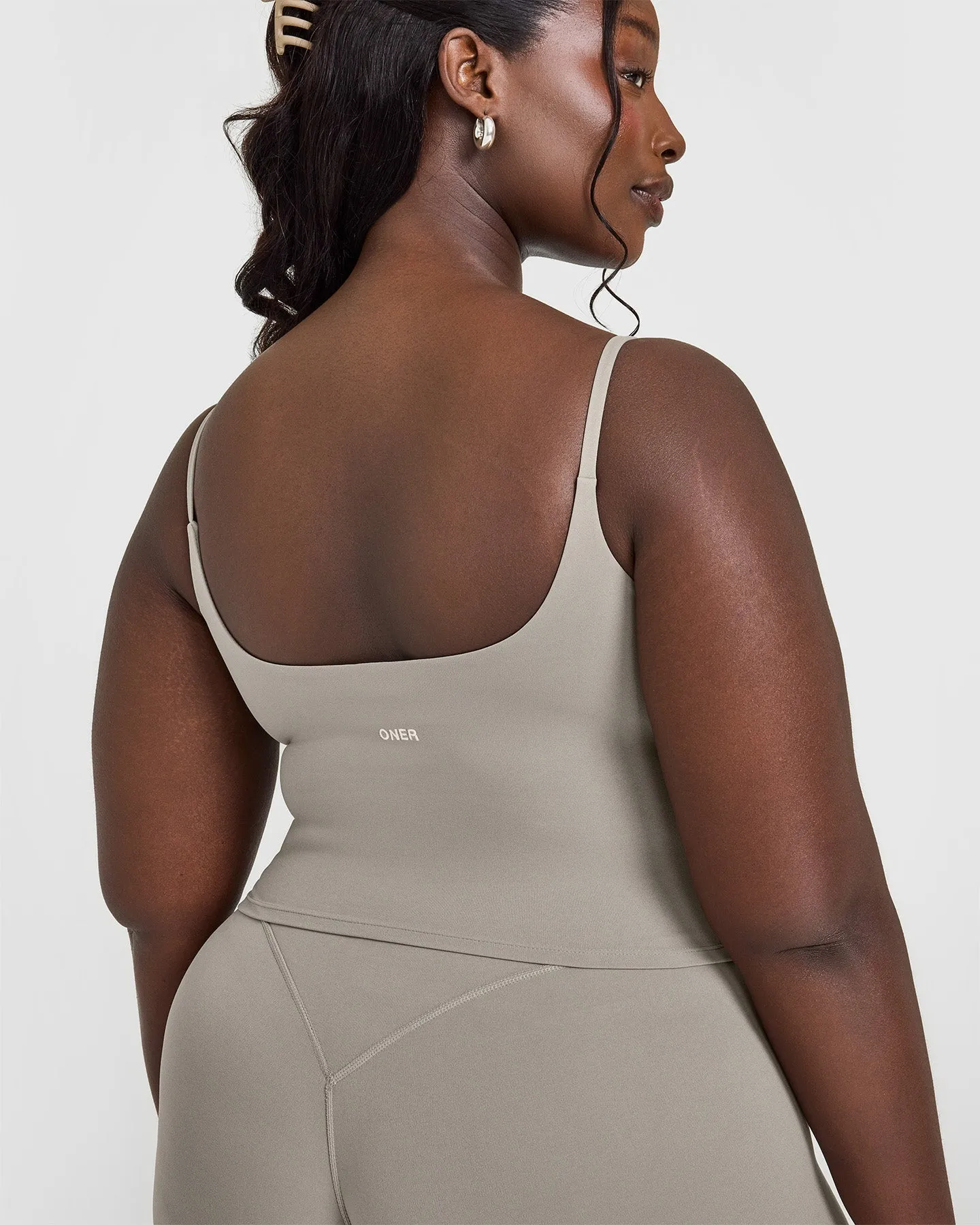 SoftMotion Strappy Mid Vest with Built in Bra Shelf | Warm Sand