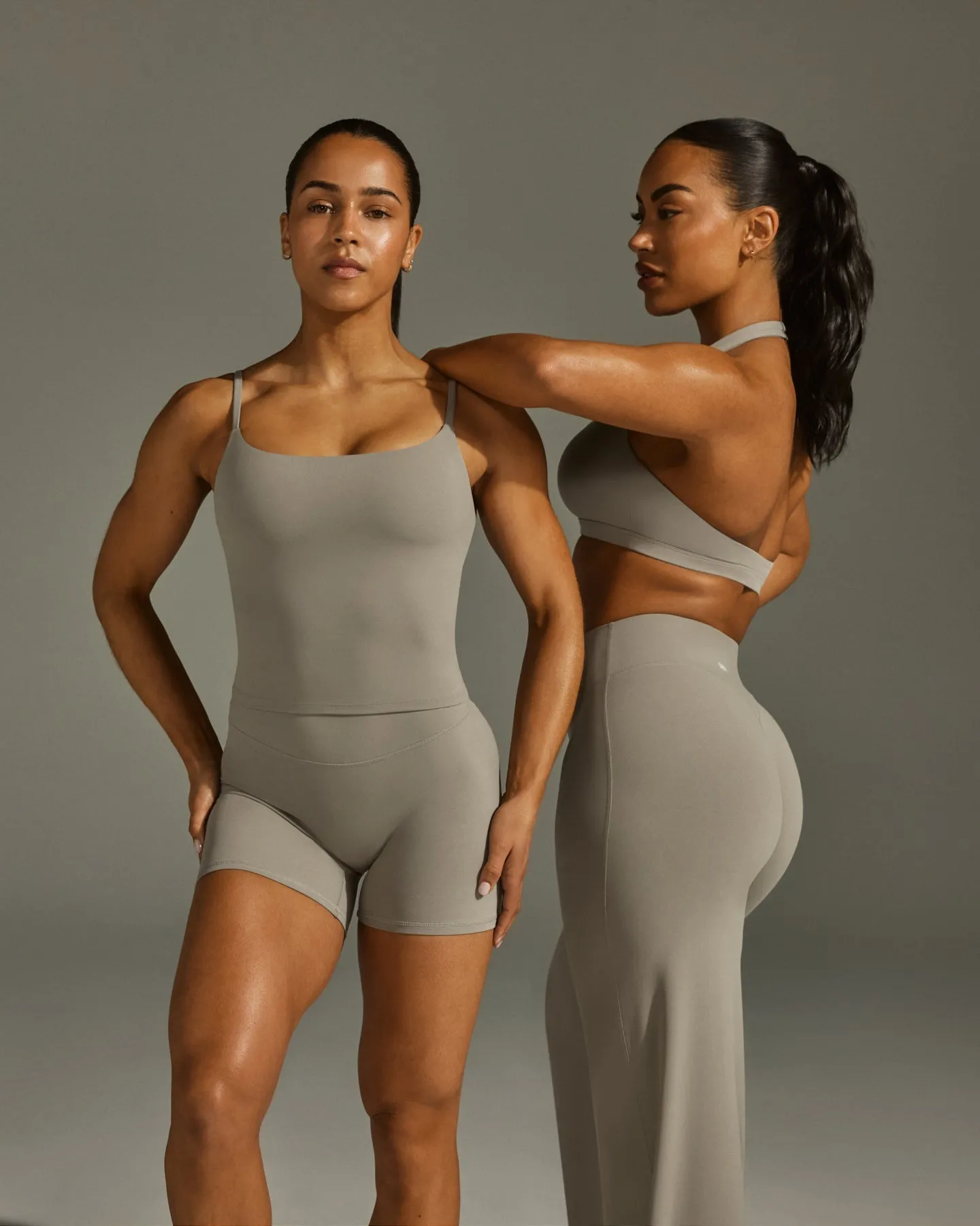 SoftMotion Strappy Mid Vest with Built in Bra Shelf | Warm Sand