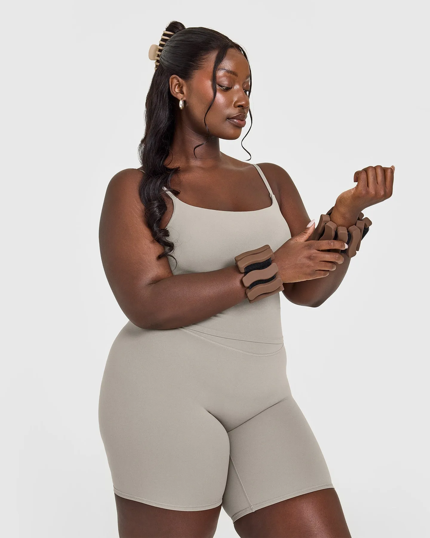 SoftMotion Strappy Mid Vest with Built in Bra Shelf | Warm Sand