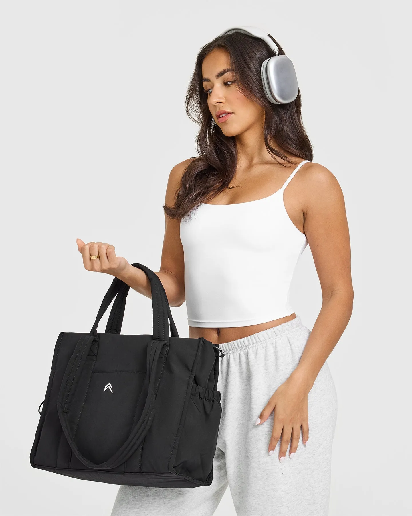 SoftMotion Strappy Mid Vest with Built in Bra Shelf | White