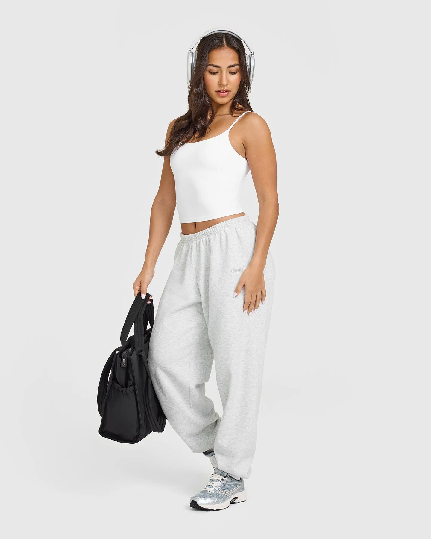 SoftMotion Strappy Mid Vest with Built in Bra Shelf | White