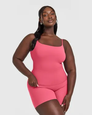 SoftMotion Strappy Vest with Built in Bra Shelf | Dark Velvet Pink