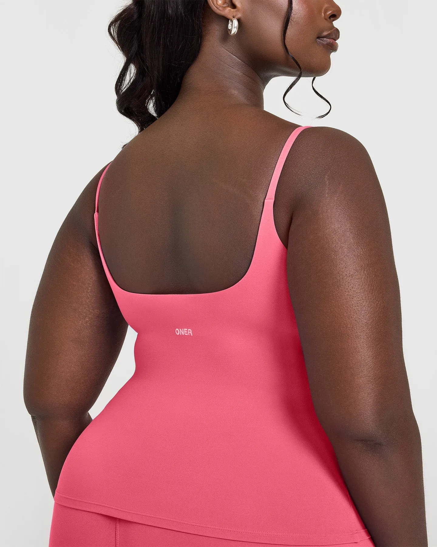 SoftMotion Strappy Vest with Built in Bra Shelf | Dark Velvet Pink