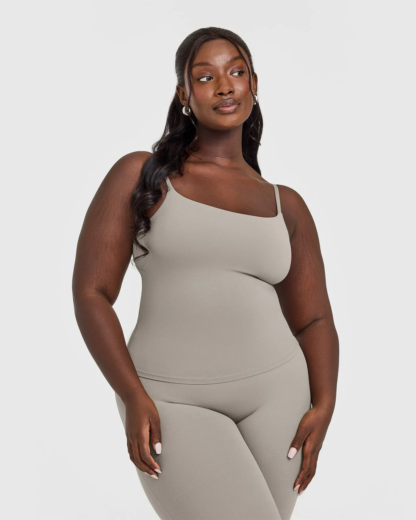 SoftMotion Strappy Vest with Built in Bra Shelf | Warm Sand
