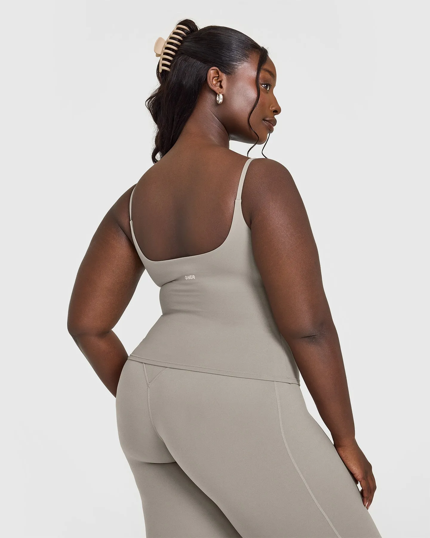SoftMotion Strappy Vest with Built in Bra Shelf | Warm Sand