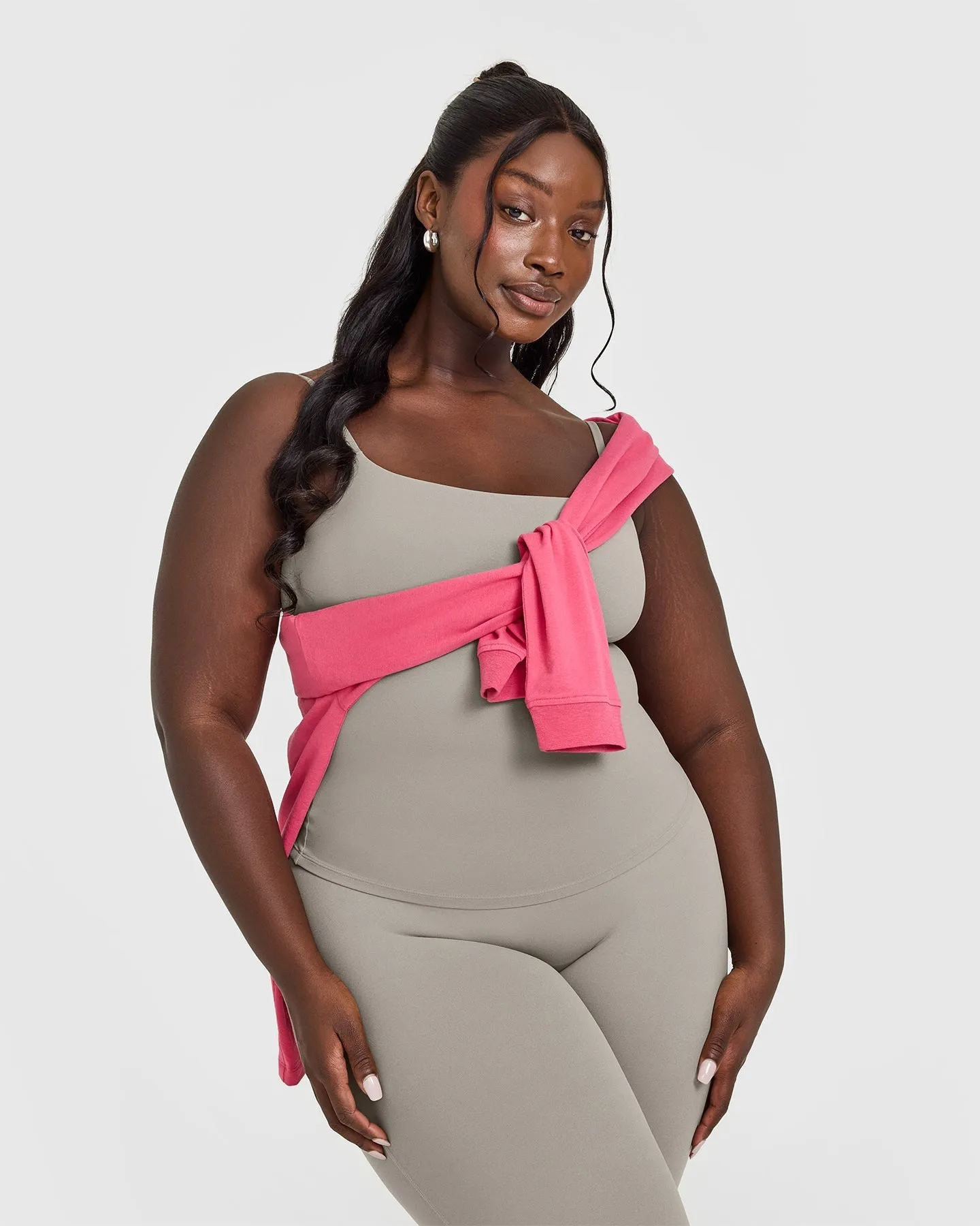 SoftMotion Strappy Vest with Built in Bra Shelf | Warm Sand