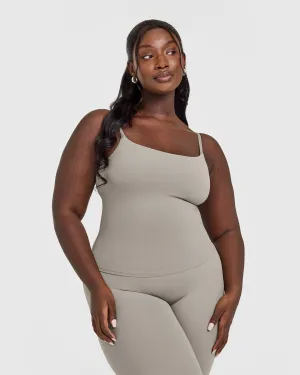 SoftMotion Strappy Vest with Built in Bra Shelf | Warm Sand