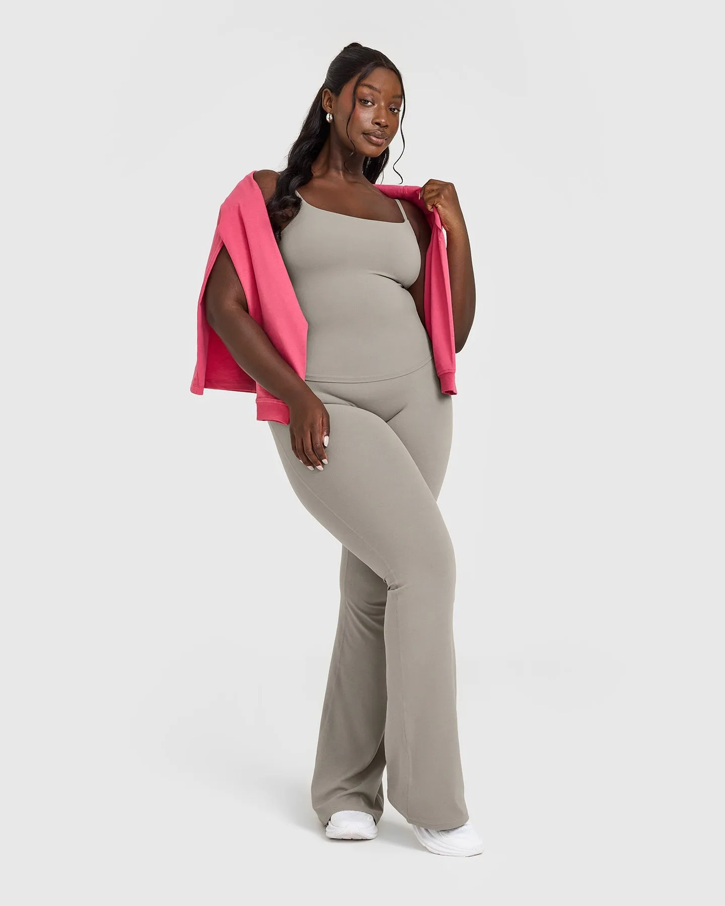 SoftMotion Strappy Vest with Built in Bra Shelf | Warm Sand