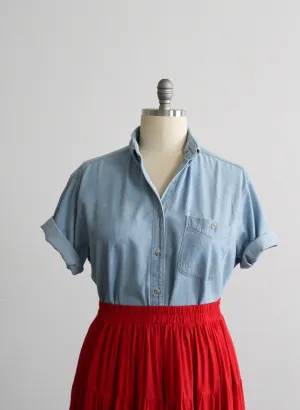 sunfaded denim button up 1919 Vintage