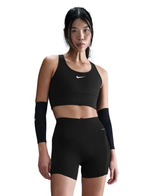 Swoosh Pocket Medium-Support Sports Bra - Black/White