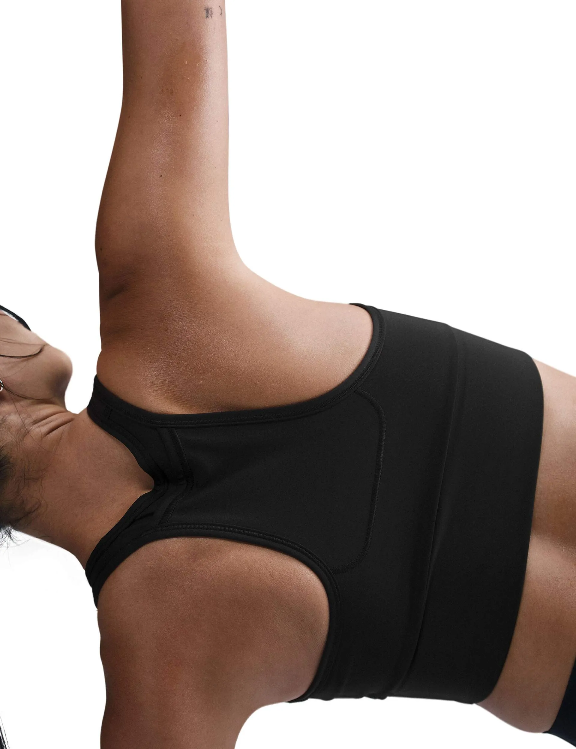Swoosh Pocket Medium-Support Sports Bra - Black/White