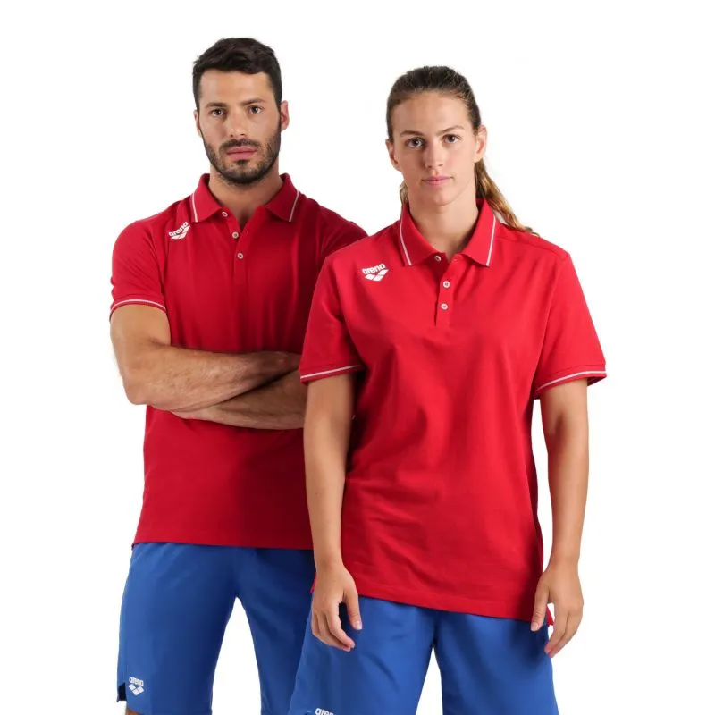 TEAM LINE COTTON SHORT SLEEVE POLO SHIRT SOLID - RED