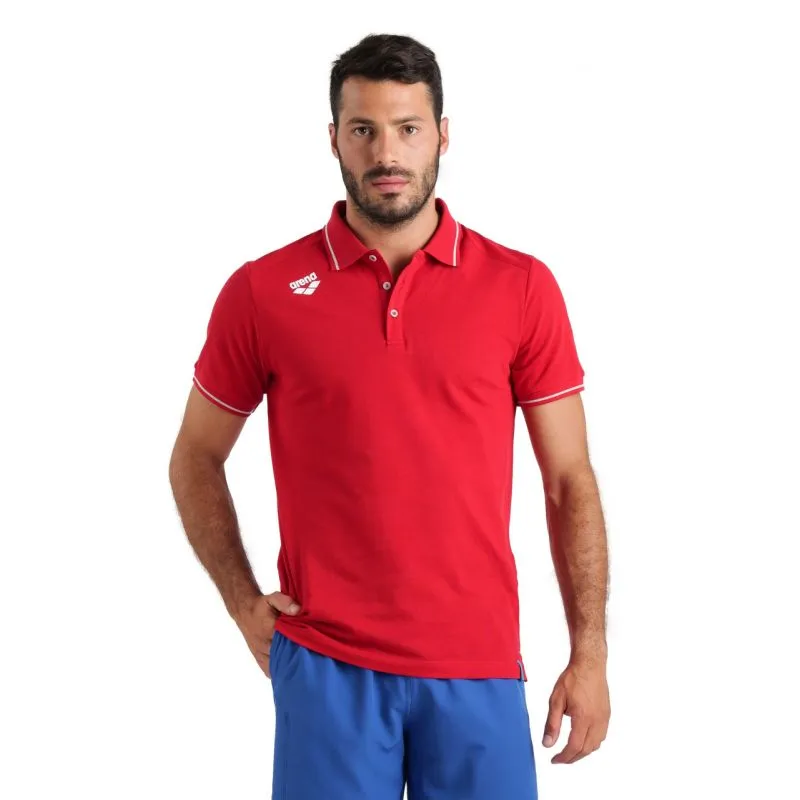 TEAM LINE COTTON SHORT SLEEVE POLO SHIRT SOLID - RED