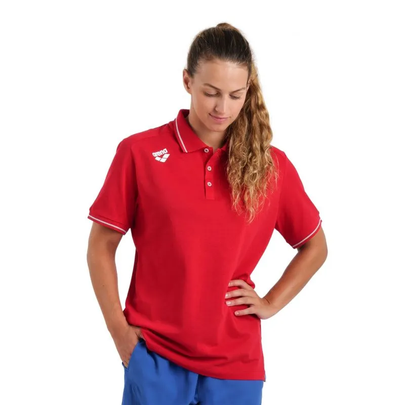 TEAM LINE COTTON SHORT SLEEVE POLO SHIRT SOLID - RED