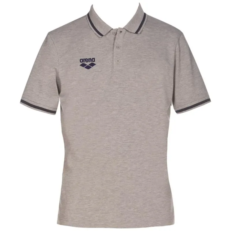 TEAM LINE SHORT SLEEVE POLO SHIRT - MEDIUM GREY MELANGE