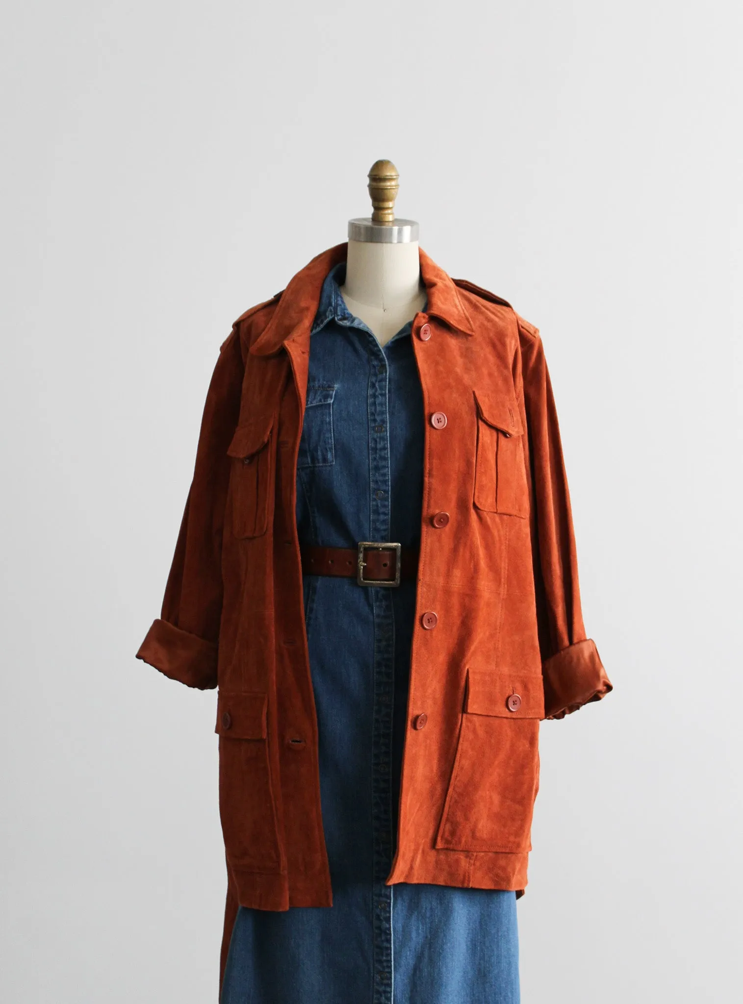 terracotta suede jacket 1919 Vintage