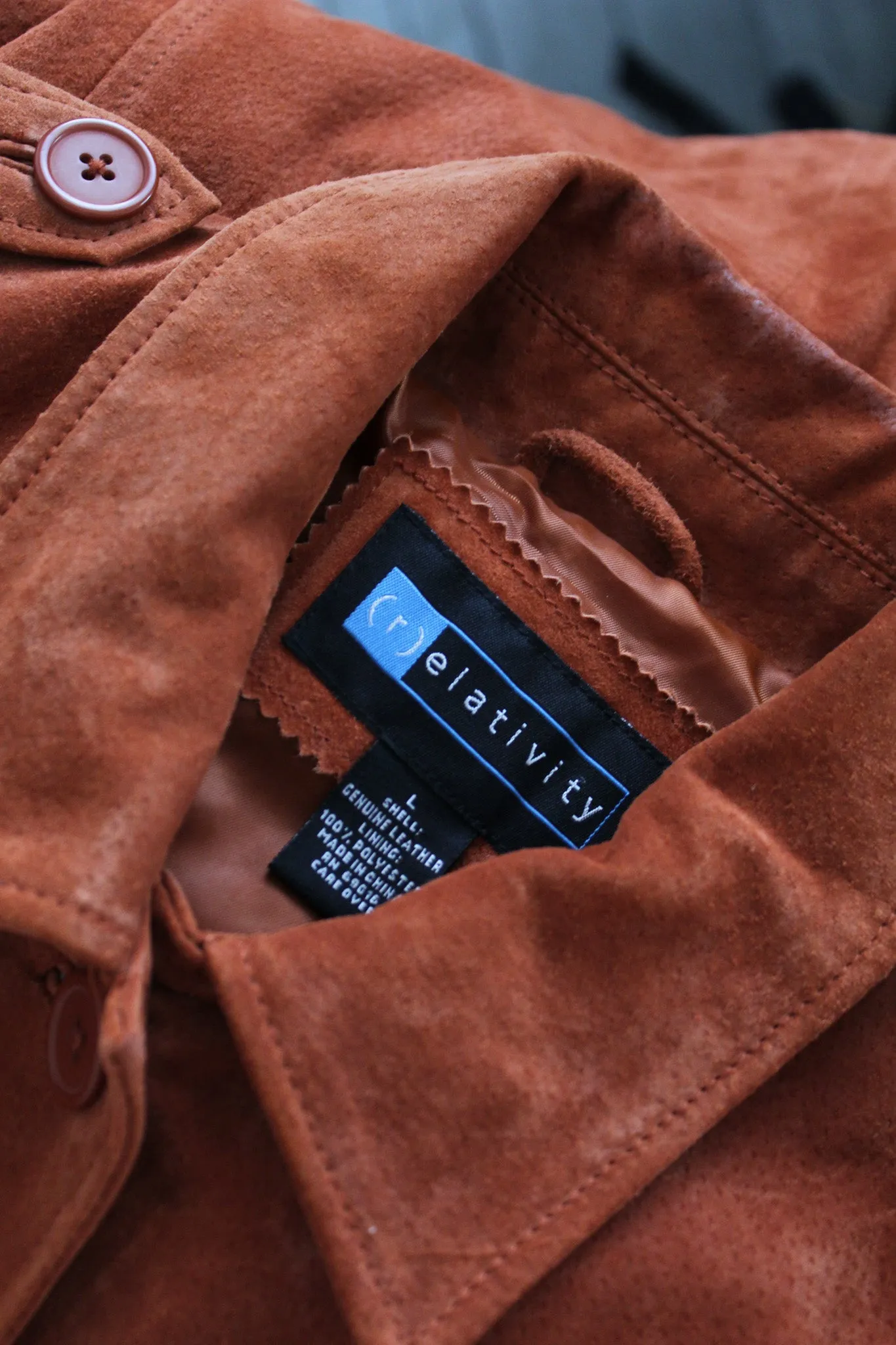 terracotta suede jacket 1919 Vintage