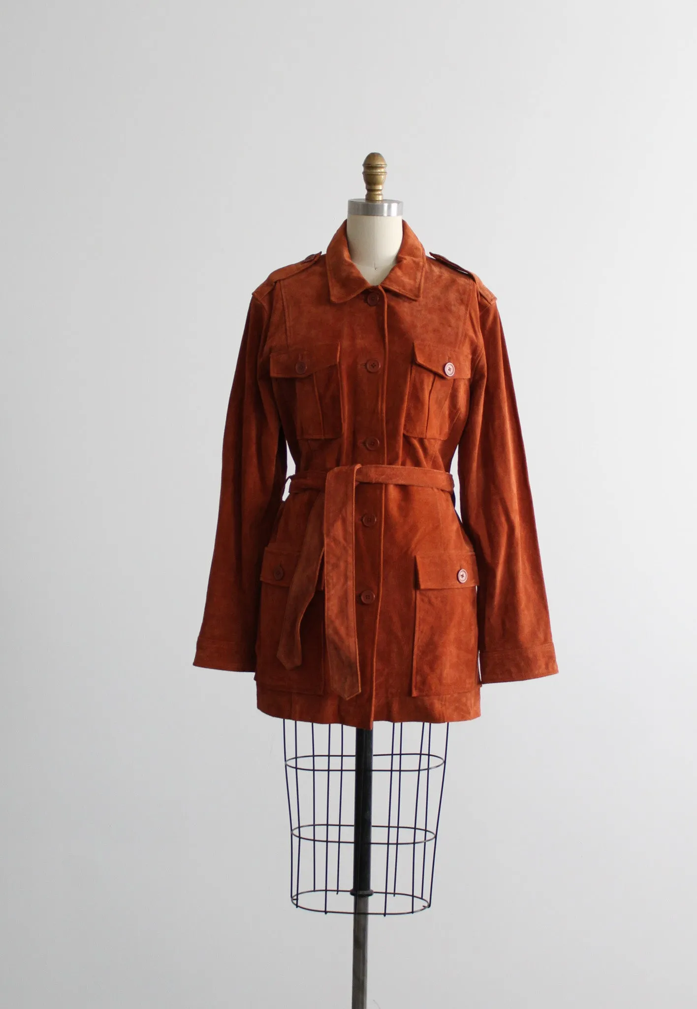 terracotta suede jacket 1919 Vintage