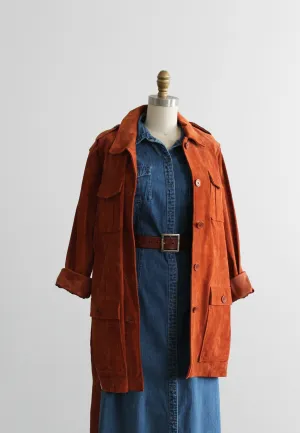 terracotta suede jacket 1919 Vintage