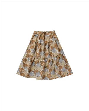 tiered midi skirt || safari floral