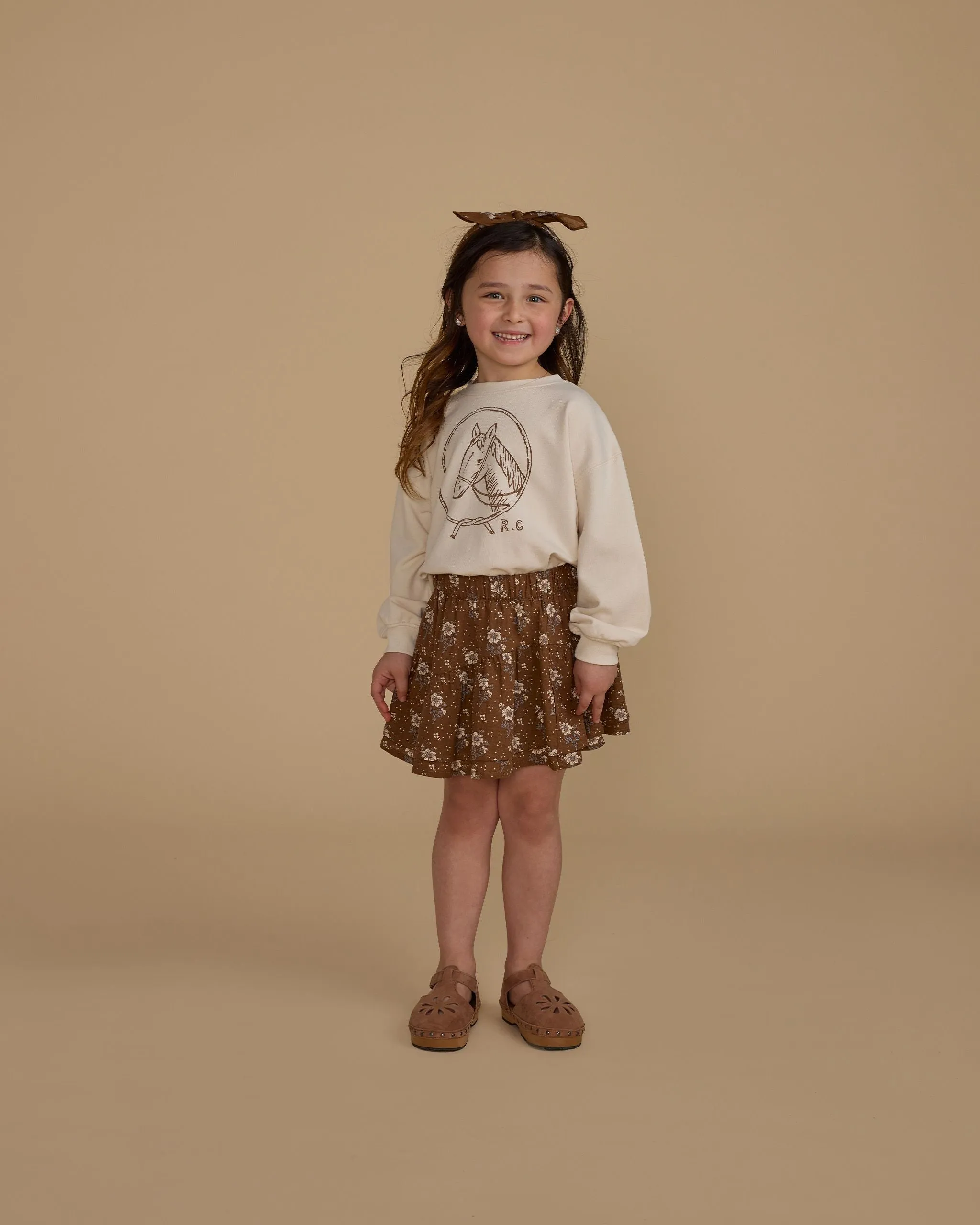 Tiered Mini Skirt || Autumn Rose